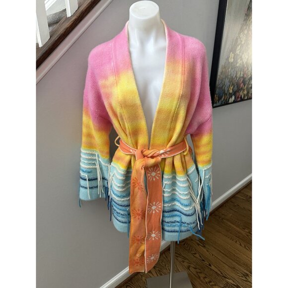 CANESSA Sunset Belted Cardigan 100% Cashmere Size 2 - Picture 6 of 16